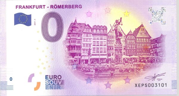 ALLEMAGNE FRANKFURT ROMERBERG BILLET SOUVENIR 0 EURO TOURISTIQUE 2017-1 NEUF