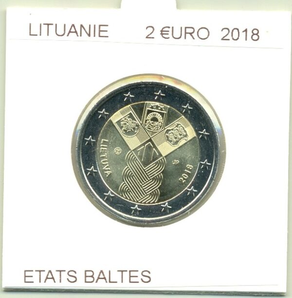 LITUANIE 2018 2 EURO COMMEMORATIVE ETATS BALTES SUP