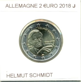 ALLEMAGNE 2018 J 2 EURO COMMEMORATIVE HELMUT SCHMIDT SUP