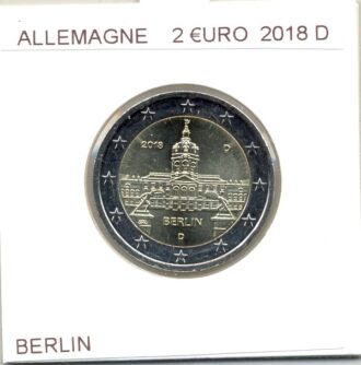 ALLEMAGNE 2018 D 2 EURO COMMEMORATIVE BERLIN SUP
