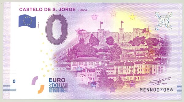 PORTUGAL 2018-1 CASTELO DE S JORGE LISBOA 0 EURO BILLET SOUVENIR TOURISTIQUE NEUF