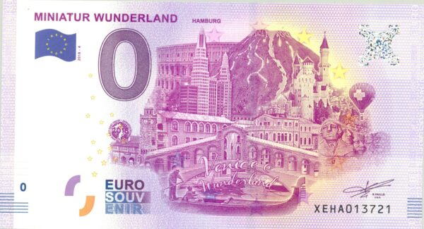 ALLEMAGNE 2018-4 MINIATUR WUNDERLAND BILLET SOUVENIR 0 EURO TOURISTIQUE NEUF
