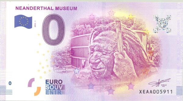 ALLEMAGNE 2018-1 NEANDERTHAL MUSEUM BILLET SOUVENIR 0 EURO TOURISTIQUE NEUF