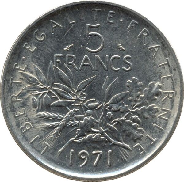 FRANCE 5 FRANCS ROTY 1970 SUP/NC