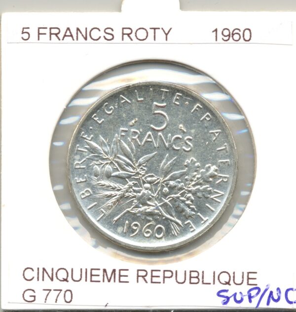 5 FRANCS ROTY 1960 SUP/NC