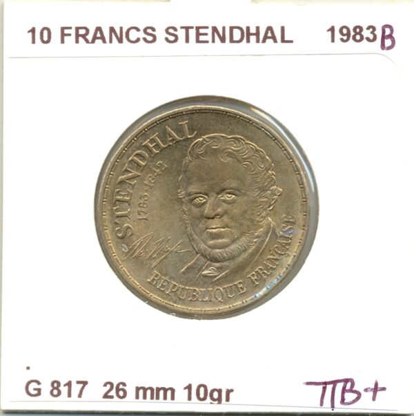 10 FRANCS STENDHAL 1983 B Etat TTB+
