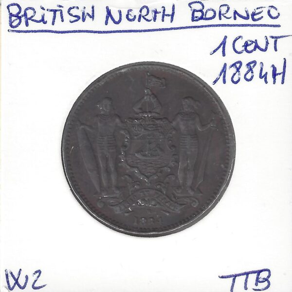 BRITISH NORTH BORNEO 1 CENT 1884 H TTB