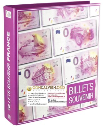 RELIURE VIDE BILLETS EURO SOUVENIR 0 EURO Pour tous les billets FRANCAIS
