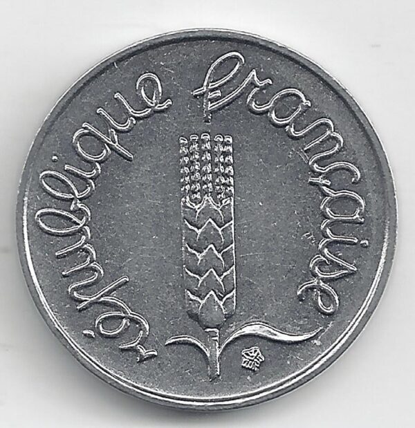 FRANCE 1 CENTIME INOX 1966 REVERS ECRITURE GRASSE SUP