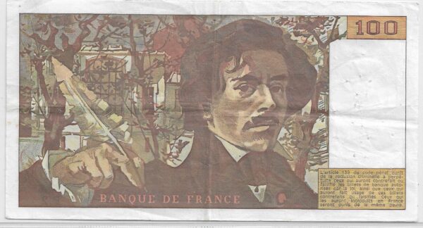 FRANCE 100 FRANCS DELACROIX P.2 1978 TB+
