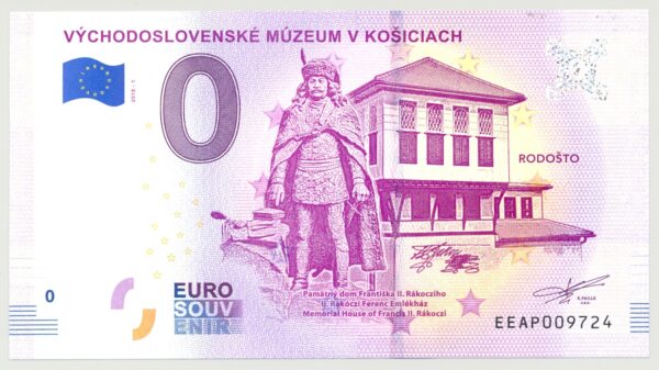 SLOVAQUIE 2018-1 VYCHODOSLOVENSKE MUZEUM V BILLET SOUVENIR 0 EURO TOURISTIQUE NEUF