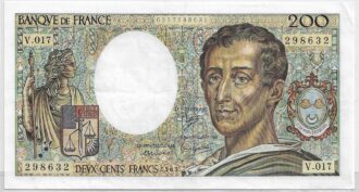 FRANCE 200 Francs MONTESQUIEU 1983 V.017 TTB+