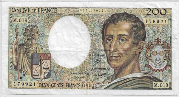 FRANCE 200 Francs MONTESQUIEU 1983 M.019 TTB