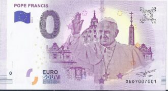ALLEMAGNE 2018-1 POPE FRANCIS BILLET SOUVENIR 0 EURO TOURISTIQUE NEUF
