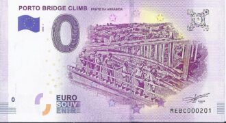 PORTUGAL 2018-1 PORTO BRIDGE CLIMB 0 EURO BILLET SOUVENIR TOURISTIQUE NEUF
