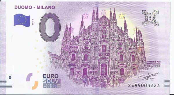 ITALIE 2018-1 DAVID DI MICHELANGELO BILLET SOUVENIR 0 EURO TOURISTIQUE NEUF