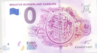 ALLEMAGNE 2019-7 MINIATUR WUNDERLAND HAMBURG BILLET SOUVENIR 0 EURO TOURISTIQUE NEUF