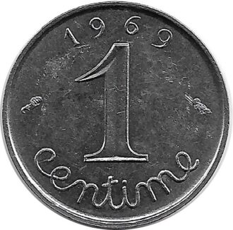 FRANCE 1 CENTIME EPI 1969 QUEUE LONGUE TTB+