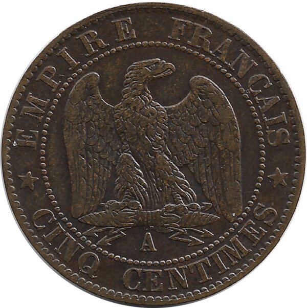 5 CENTIMES NAPOLEON III 1855 A CHIEN PARIS TTB