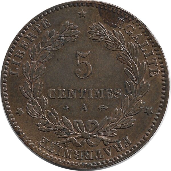 FRANCE 5 CENTIMES CERES 1878 A SUP coup