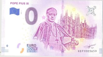 ALLEMAGNE 2019-1 POPE PIUS XI BILLET SOUVENIR 0EURO TOURISTIQUE NEUF