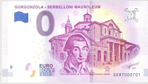 ITALIE 2018-1 GORGONZOLA SERBELLONI MAUSOLEUM BILLET SOUVENIR 0 EURO TOURISTIQUE NEUF