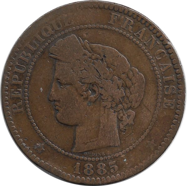 FRANCE 10 CENTIMES CERES 1885 A TB-