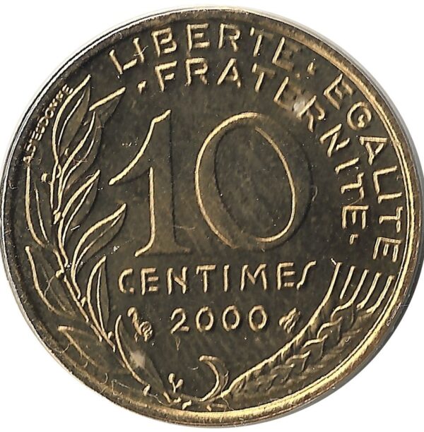 FRANCE 10 CENTIMES LAGRIFFOUL 2000 BU