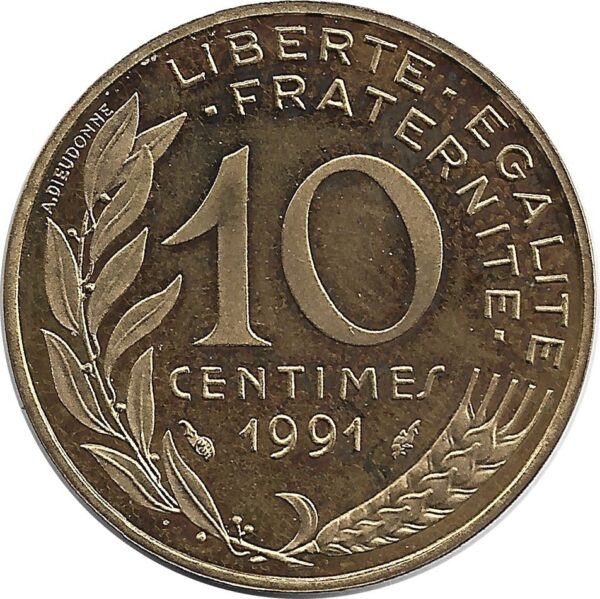 FRANCE 10 CENTIMES LAGRIFFOUL 1991 BE
