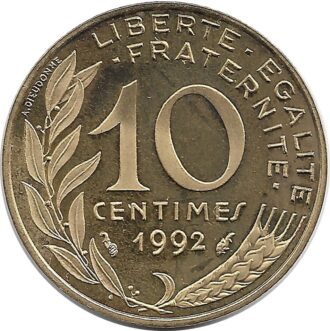 FRANCE 10 CENTIMES LAGRIFFOUL 1992 BE