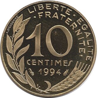 FRANCE 10 CENTIMES LAGRIFFOUL 1994 BE