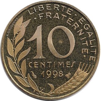 FRANCE 10 CENTIMES LAGRIFFOUL 1998 BE