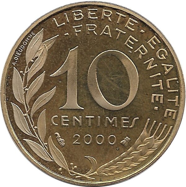 FRANCE 10 CENTIMES LAGRIFFOUL 2000 BE