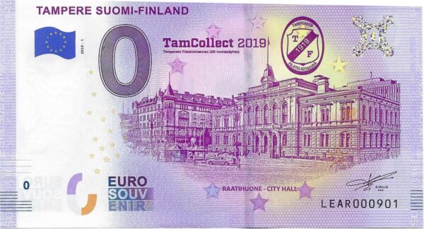FINLANDE 2019-1 TAMPERE TAM COLLECT BILLET SOUVENIR 0 EURO TOURISTIQUE NEUF