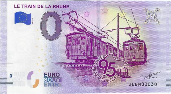 64 SARE 2019-3 LE TRAIN DE LA RHUNE 95 ANS BILLET SOUVENIR 0 EURO NEUF