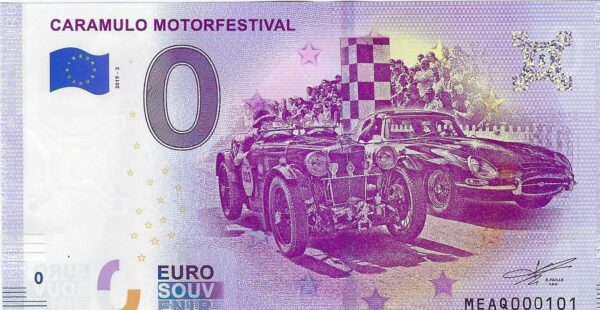 PORTUGAL 2019 -3 CARAMULO MOTORFESTIVAL 0 EURO BILLET SOUVENIR TOURISTIQUE NEUF