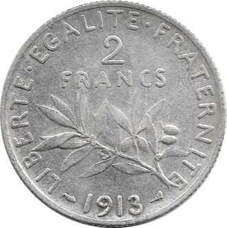 FRANCE 2 FRANCS SEMEUSE 1913 TTB+