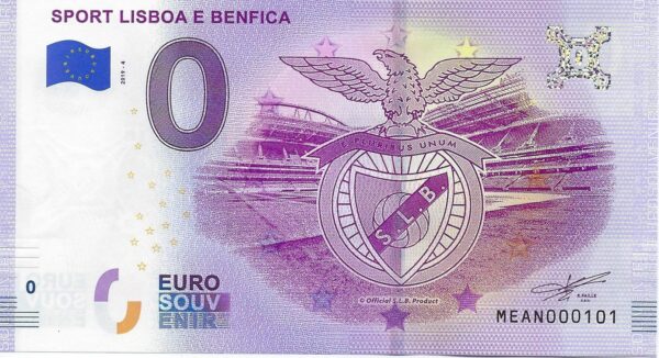 PORTUGAL 2019 -1 SPORT LISBOA E BENFICA 0 EURO BILLET SOUVENIR TOURISTIQUE NEUF