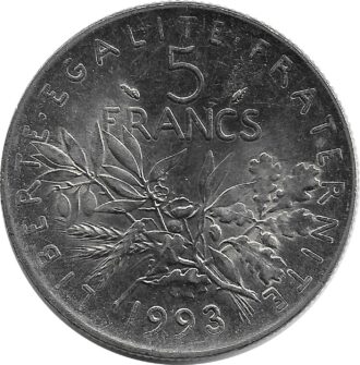 FRANCE 5 FRANCS ROTY 1993 SUP/NC