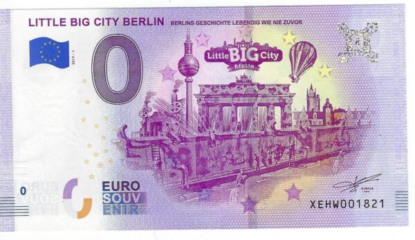 ALLEMAGNE 2019-1 LITTLE BIG CITY BERLIN BILLET SOUVENIR 0 EURO TOURISTIQUE NEUF