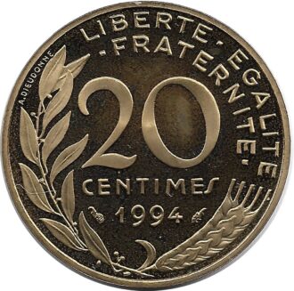 FRANCE 20 CENTIMES LAGRIFFOUL 1994 BE