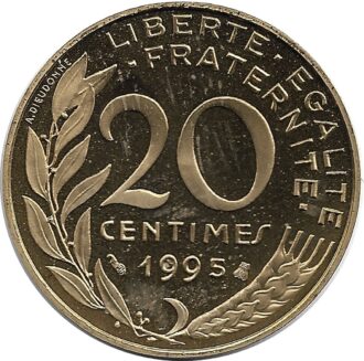 FRANCE 20 CENTIMES LAGRIFFOUL 1995 BE