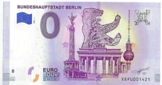 ALLEMAGNE 2019-1 BUNDESHAUPTSTADT BERLIN BILLET SOUVENIR 0 EURO TOURISTIQUE NEUF