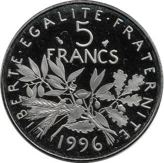 FRANCE 5 FRANCS ROTY 1996 BE