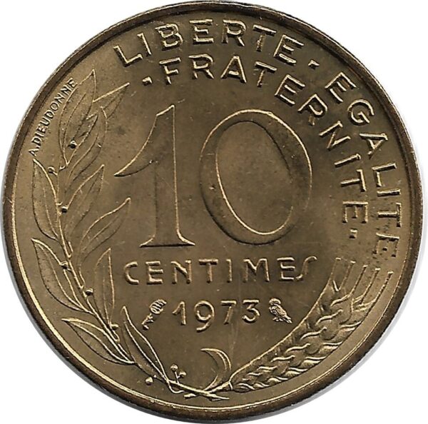 FRANCE 10 CENTIMES LAGRIFFOUL 1973 SUP/NC