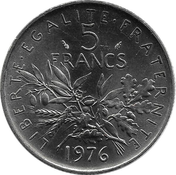 FRANCE 5 FRANCS ROTY 1976 SUP/NC