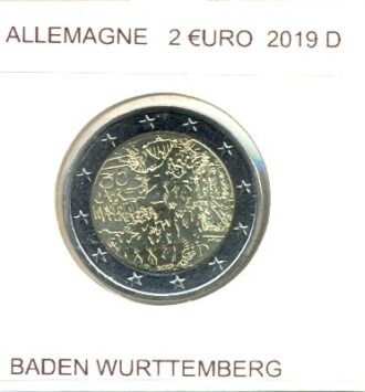 ALLEMAGNE 2019 D 2 EURO COMMEMORATIVE BADEN WURTTEMBERG SUP