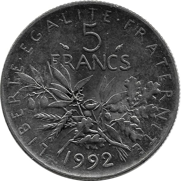 FRANCE 5 FRANCS ROTY 1992 SUP