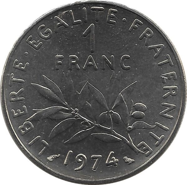 FRANCE 1 FRANC ROTY 1974 FDC