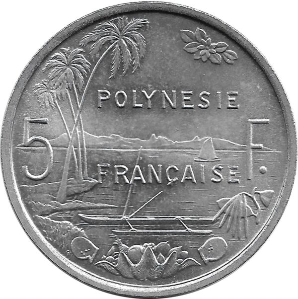 POLYNESIE FRANCAISE 5 FRANCS 1965 SUP+